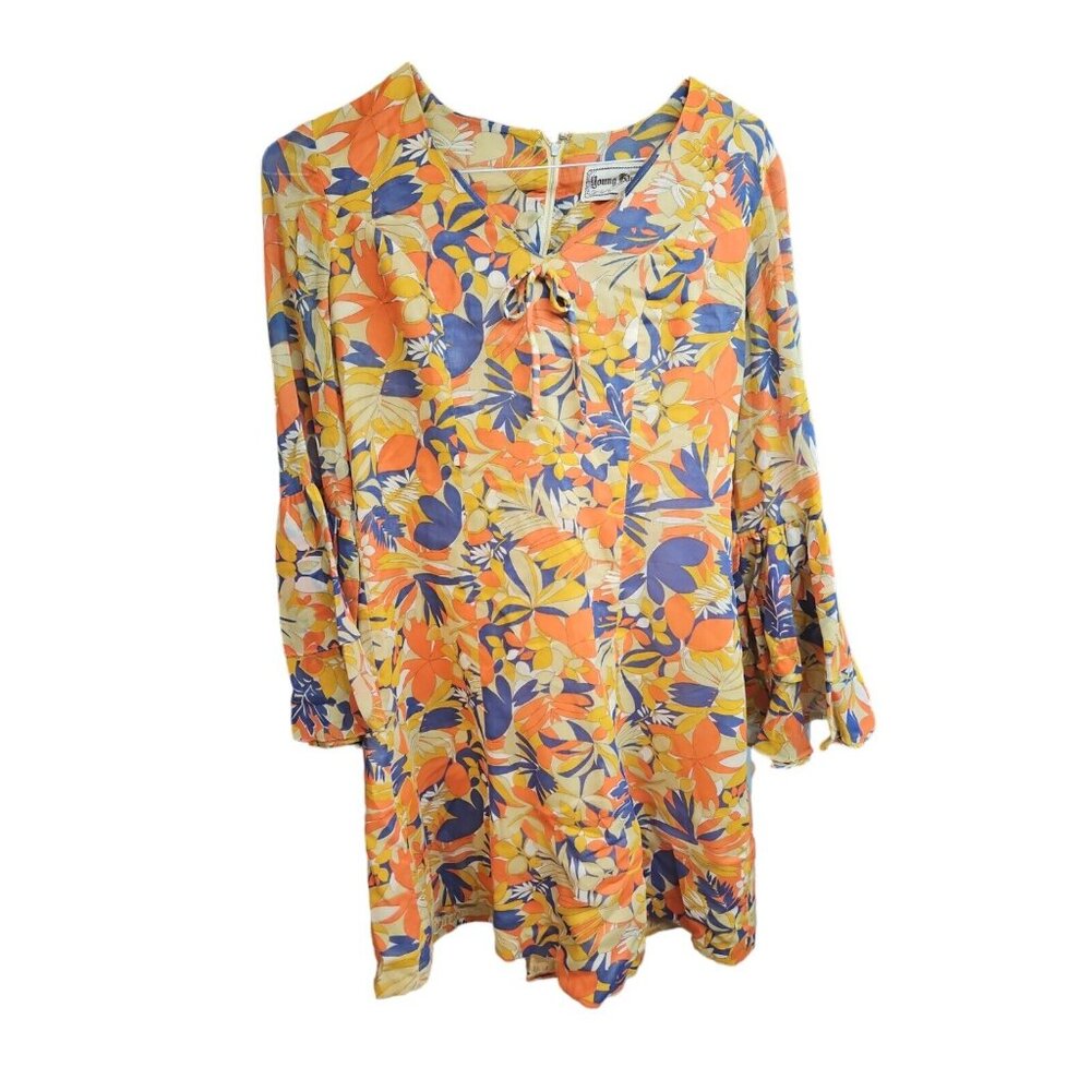 Vtg 1970s Young Edwardian Dress Sz Small Retro Floral Arejpa Bell Sleeve Hippie